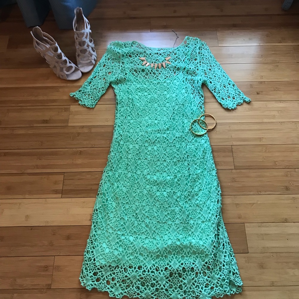 🌱 Mint green Ralph Lauren Crochet dress 👗